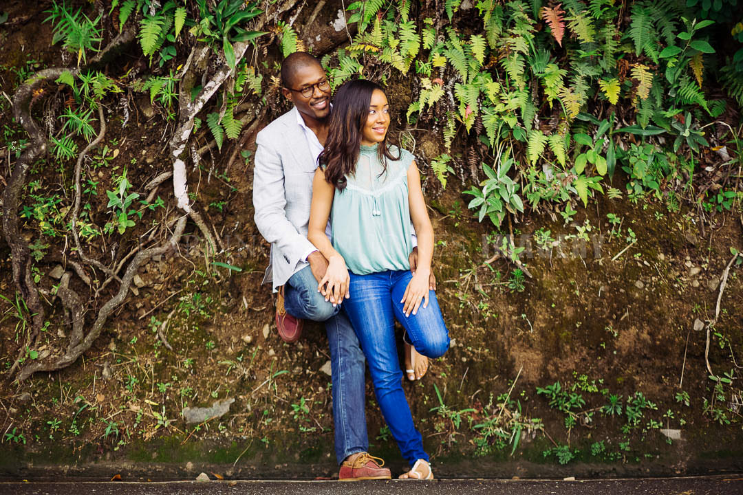 Ferns Rocks Engaged Couple on Photoshoot hanging out in Irish Town Craighton Jamaica